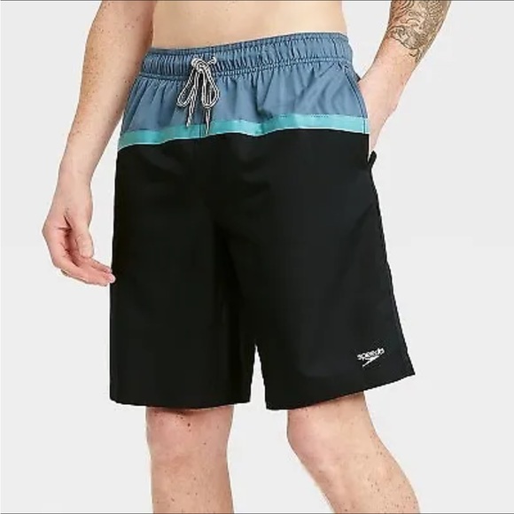 Speedo Men's Marina Anthracite Colorblock Swim Trunk SMALL - Picture 2 of 2